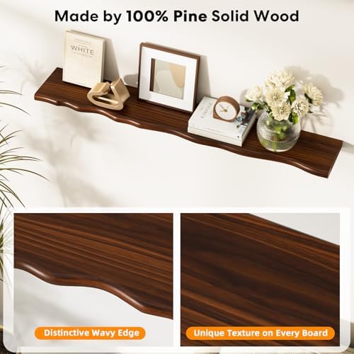 Organic Wavy Edge Floating Shelves, Hidden Brackets, 1 Pack 48 in - Image 4