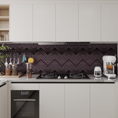 Vinjiasin 3D Wood Grain Chevron Peel and Stick Wallpaper – Rustic Dark Wood - Image 3