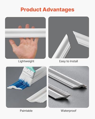 VEVOR Wall Molding 6 Pack, Wainscoting Panels Kit, Lightweight Paintable - Image 4