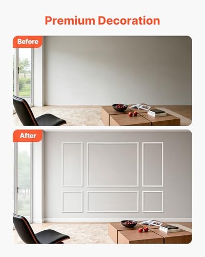 VEVOR Wall Molding 3 Pack, Wainscoting Panels Kit, Lightweight Paintable - Image 3