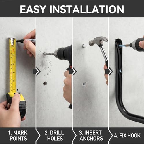 Heavy Duty Garage Storage Hooks, Wall Mounted Garden Tools Storage Hook Utility - Image 7