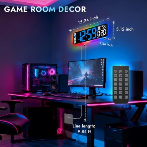 16.5" Large Digital Wall Clock - Image 3