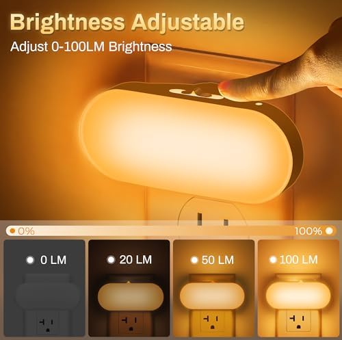 DORESshop Amber Night Light, Auto On/Off, 0-100 LM Adjustable Brightness - Image 3