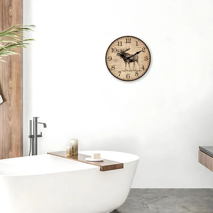 Farmhouse Moose Wall Clock 24 Inch Silent - Image 5