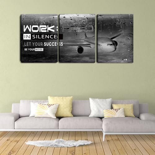 Retro Black Motivational Wall Art Poster Bedroom Office Decor Artwork Canvas - Image 6