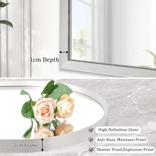 Arched Bathroom Mirror, Wall Mounted Mirror Arch Mirror Aluminum Alloy Frame - Image 2