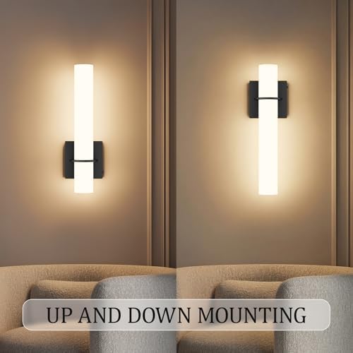 Hardwired Black Wall Sconces Set of 2, Modern Bathroom Sconce - Image 5