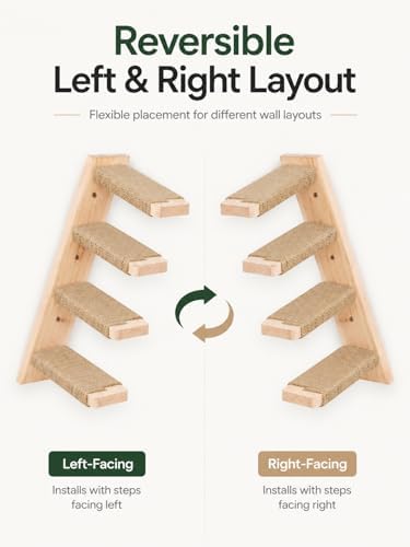 Cat Wall Hammock with Floating Hammock, 2 Four-Step Ladders & 1 Flat Shelf - Image 4