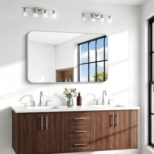 BONEWEI Silver Bathroom Mirror, 30x48 inch Wall Mirror - Image 2