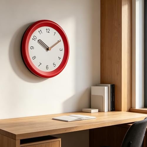Mosewa 10" Wall Clock Silent Non-Ticking Battery Operated Wood Minimalist - Image 5