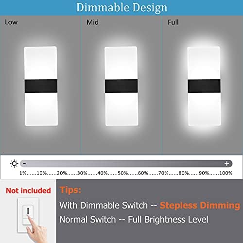 Lightess LED Wall Sconces Set of Two, Indoor Wall Lamps - Image 2