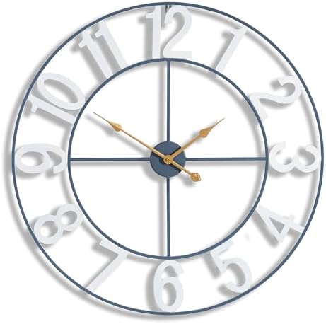 Sorbus Large Wall Clock, Metal Frame, Battery Powered by Sorbus