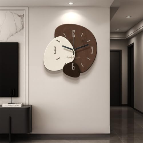 Modern 3D Wall Art Clock, Irregular Sandstone Texture Wall Decor by Unknown