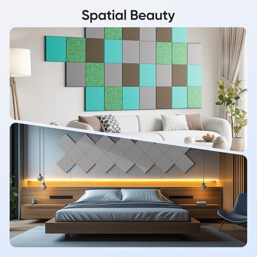 Square Acoustic Panels, 12 Pack Self-Adhesive Sound Panels - Image 5