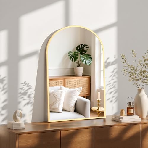 Sweetcrispy 22"x 30" Arched Gold Bathroom Mirrors by Sweetcrispy