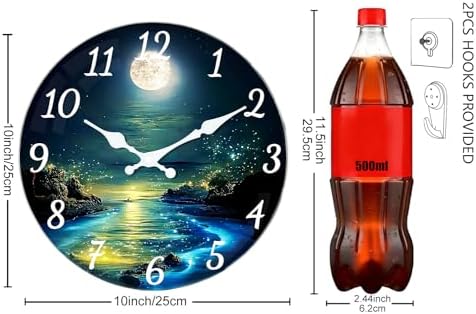 Thick Glass Wall Clock with Extra-Large Numbers, 10Inch Wall Clocks Battery - Image 3