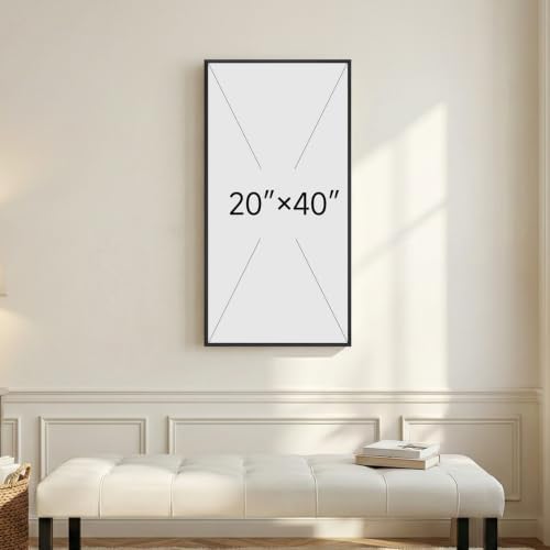 Framed Abstract Coastal Ocean Wall Art, 20x40 Inch - Image 3