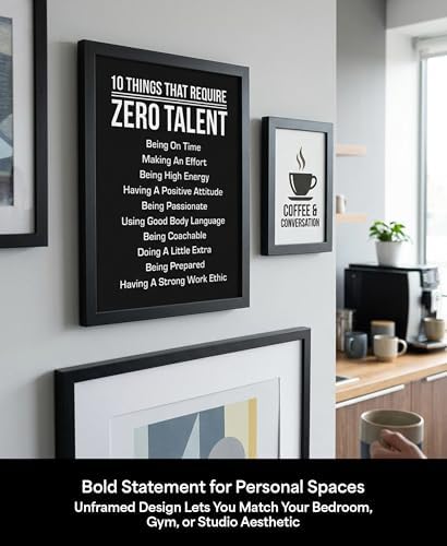 10 Things That Require Zero Talent Wall Art, Motivational Print - Image 7