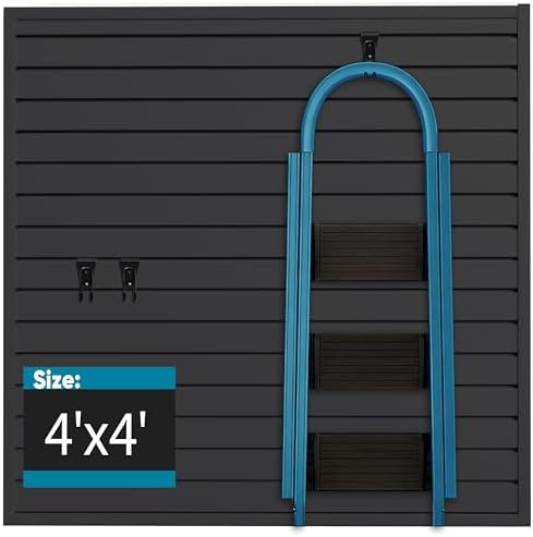 Brakki Slat Wall Paneling 4x4 Ft, Slatwall Garage Organizer Storage System by BRAKKI