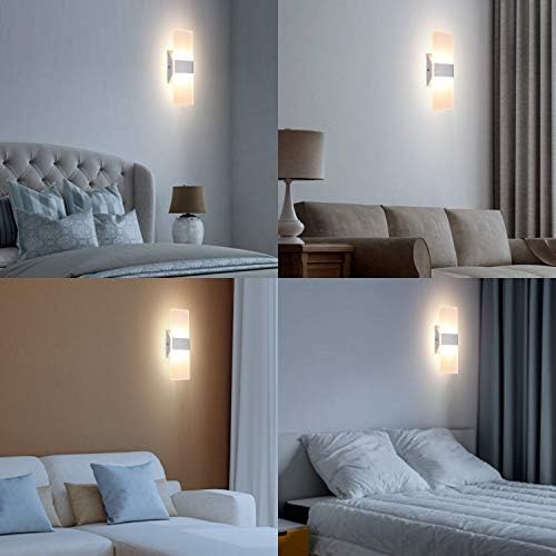 TRLIFE Modern Wall Sconces Set of 2, Dimmable LED Wall Sconce 12W 3000K Warm - Image 2