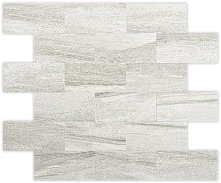Art3d Peel and Stick Backsplash, Stick on Wall Tile, Biege Marble by Art3d