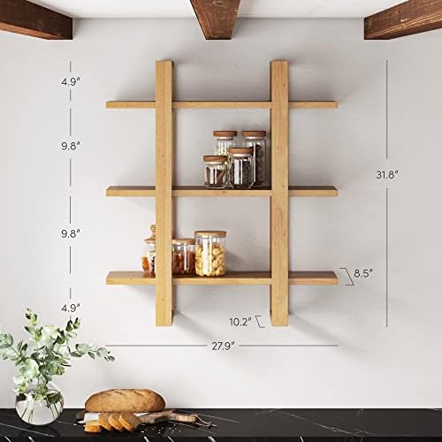 Nathan James Floating Wall Book Shelves, 3-Tier Display Shelf, Decorative - Image 3