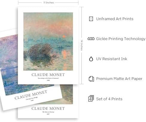 EVOLE HOME Claude Monet Giclée Art Print Set - Image 3