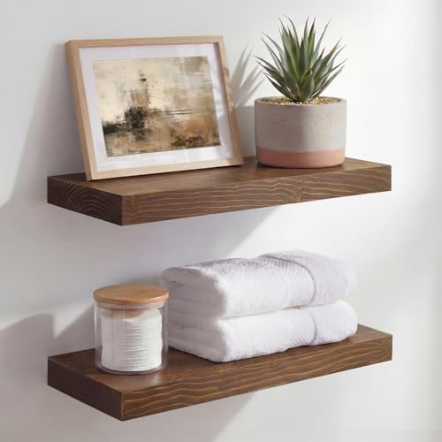 Homeforia 16 Inch Floating Shelves, High-End Solid Pine Wood by Homeforia