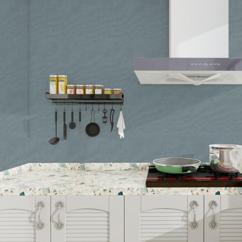 Grasscloth Peel and Stick Wallpaper Light Blue Textured Contact Paper, - Image 5