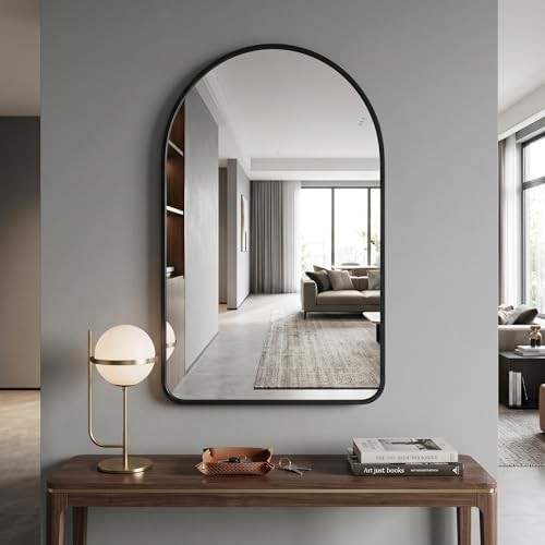 HARRITPURE 24"x36" Arched Bathroom Mirror Wall Mounted Black Arch Mirror - Image 2