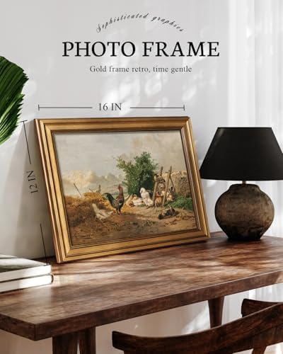 VIYYIEA Gold Framed Farm Animal Wall Art Print, 12x16 Inch - Image 2