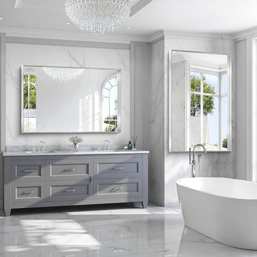 CIRCUMI Silver Bathroom Mirror - Image 6