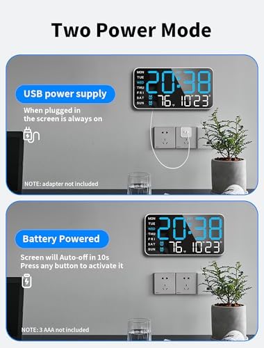 MASHI 8.4" Digital Clock, Desk Alarm Clock - Image 5