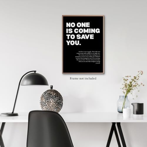 No One Is Coming To Save You Motivational Canvas Wall Art, Empowering - Image 5