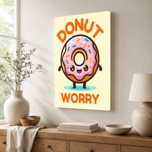 InkFlow Posters Donut Worry Canvas Poster - Image 4