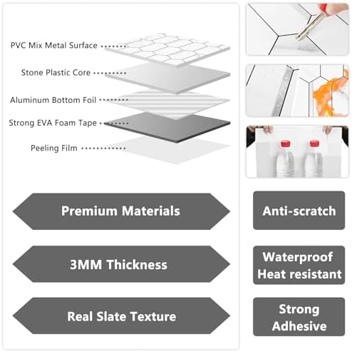 Vamos Tile Long Hexagon Peel and Stick Backsplash Tile - Image 3