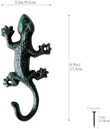 Rustic Gecko-Shaped Decorative Wall Hook Rack Hangers - Image 2
