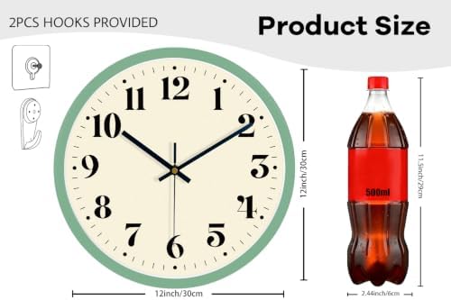 12" Modern Silent Wall Clock - Image 3