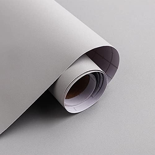 15.7"x197" Grey Peel and Stick Wallpaper Solid Grey Peel and Stick Wallpaper by Micpolo