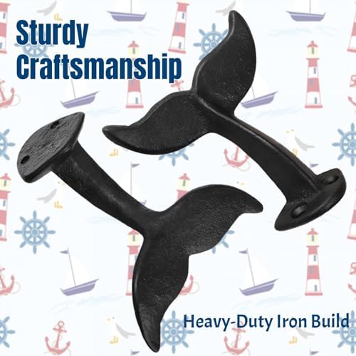 Set of 8 Whale Tail Wall Hooks, Heavy Duty - Image 5