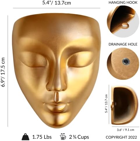 Face Wall Planter | 7 Colors Available | Unique Head Planter - Image 4