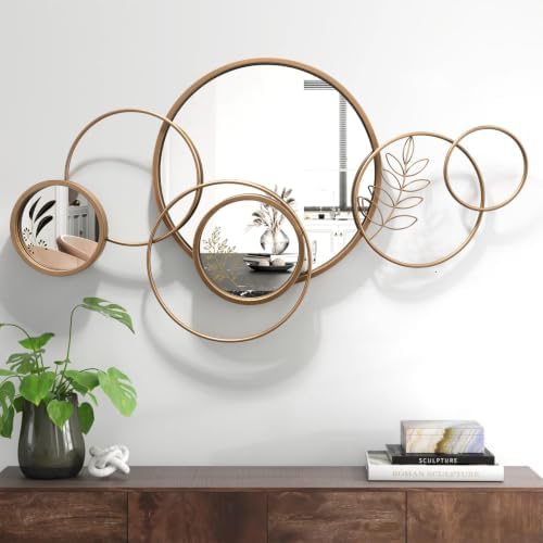 Wall Mirror Decorative, Bronze Mirror Wall Decor Large Round Mirror by UAEOOWAllDECOR