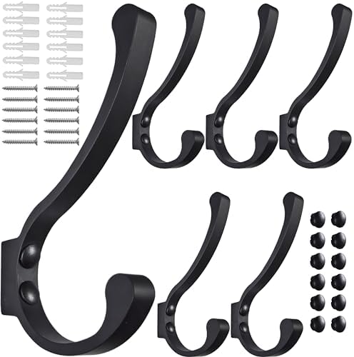 Coat Hooks for Wall, Heavy Duty Large Wall Hooks for Hanging Wall Mounted Metal by Latomex