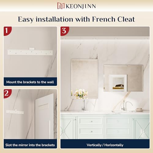 Keonjinn 22 x 30 Inch Frameless Bathroom Mirror - Image 6