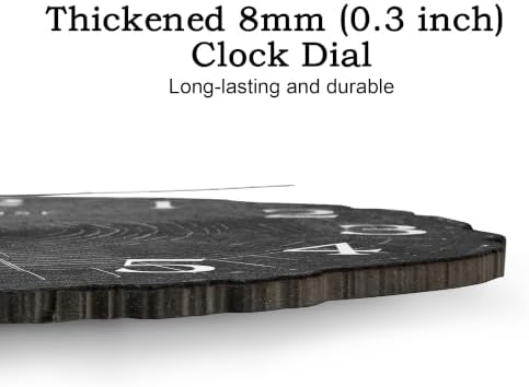 Lafocuse 12 Inch Black Wooden Rustic Wall Clock - Image 5