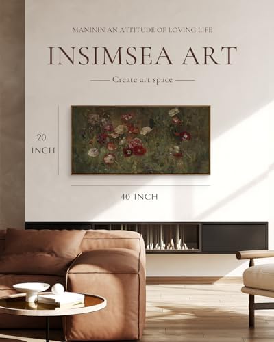InSimSea Extra Large Framed Vintage Wall Art, Rustic Floral - Image 3