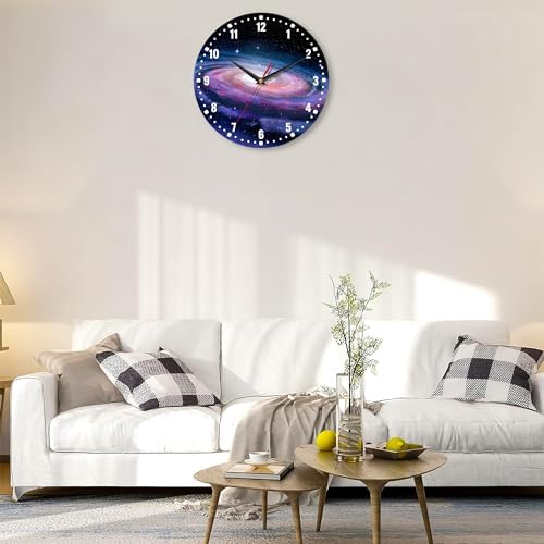 SPUNKER Clocks for Living Room, Spiral Galaxy Kitchen Wall Clock, Milky Way - Image 6