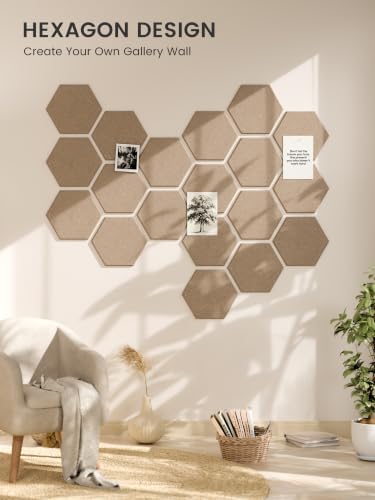 Fluxynara 12-Pack Hexagon Felt Bulletin Board Tiles - Image 7