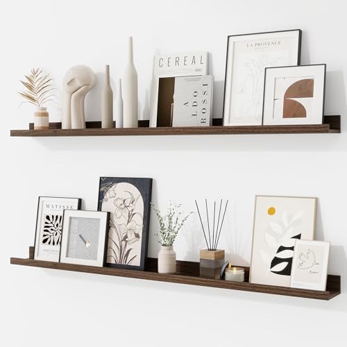 RICHFOCUS Picture Ledge Shelf, 40 inch Floating Shelves Set of 2, Wood Wall by RICHFOCUS