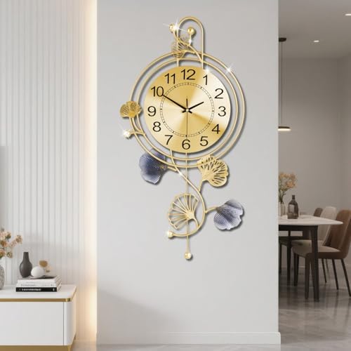 Large Wall Clock for Living Room, Modern Silent Non-Ticking Metal Wall Clocks - Image 6